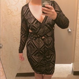 Charlotte Russe Black Cut-Out/Lace Dress (XL)